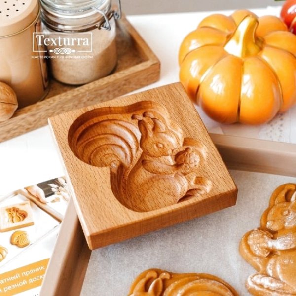 画像2: リスとドングリ*wood gingerbread cookie mold (2)