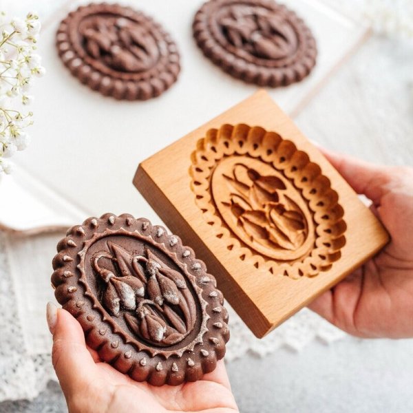 画像2: スノードロップ*wood gingerbread cookie mold (2)