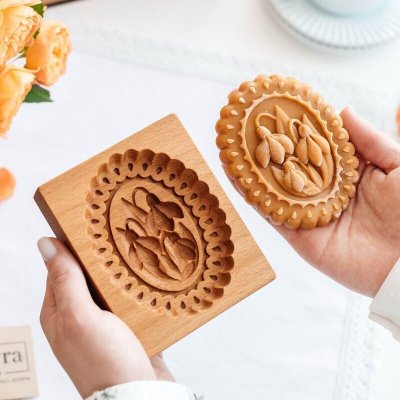 画像1: スノードロップ*wood gingerbread cookie mold