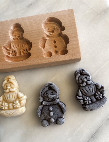 画像2: サンタクロースと雪だるま*wood gingerbread cookie mold (2)