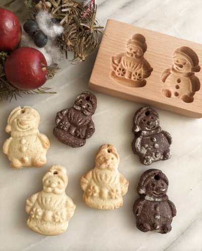 画像2: サンタクロースと雪だるま*wood gingerbread cookie mold