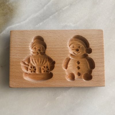 画像1: サンタクロースと雪だるま*wood gingerbread cookie mold