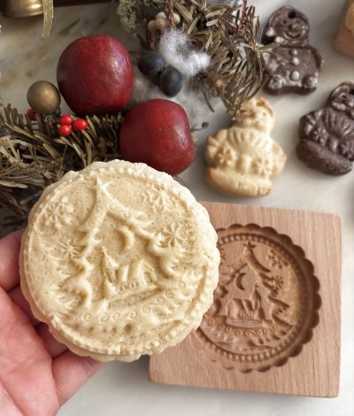 画像1: クリスマスツリーと教会*wood gingerbread cookie mold