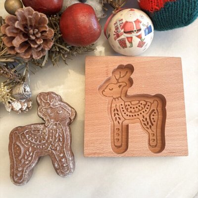 画像1: トナカイ*wood gingerbread cookie mold