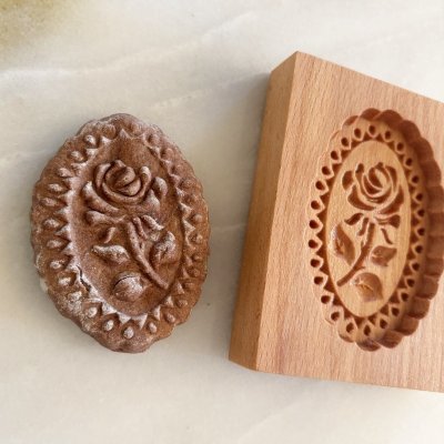画像1: 薔薇withフレーム*wood gingerbread cookie mold