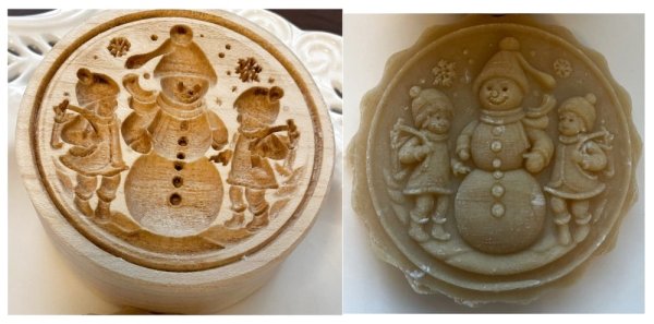 画像4: 雪だるまと子供達 *wood cookie mold【送料無料】 (4)