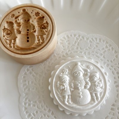 画像2: 雪だるまと子供達 *wood cookie mold【送料無料】
