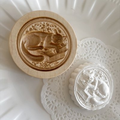 画像2: お昼寝している猫*wood cookie mold