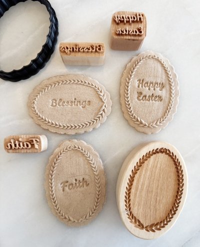 画像1: Easter Egg with messages＋カッター付き【送料無料】wood cookie mold