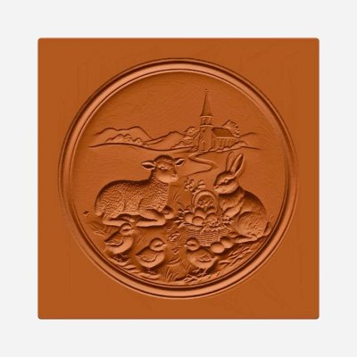 画像1: Easter Bunny with Lamb/イースターバニーと子羊 *springerle cookie stamp