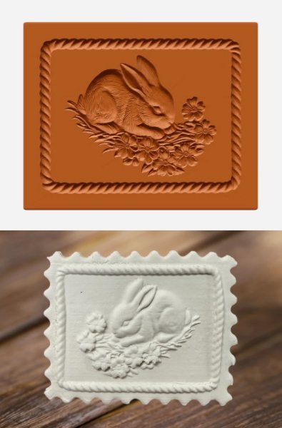 画像1: 小さなうさぎ /small bunny *springerle cookie stamp (1)