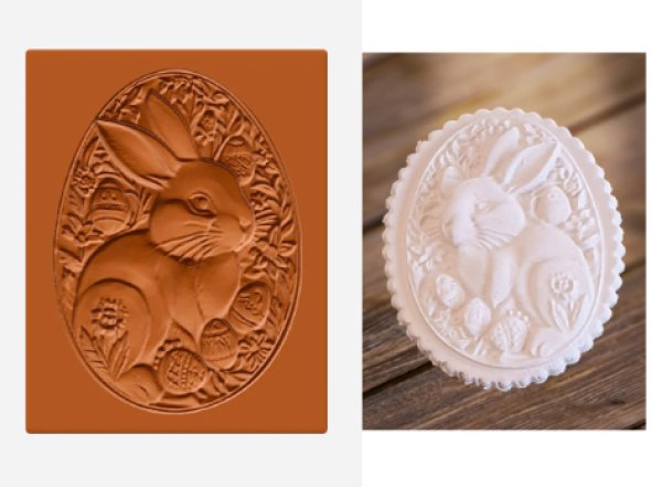 画像1: うさぎ /Easter Bunny *springerle cookie stamp (1)