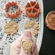 画像2: ☆送料無料☆mini お花のハート*mini flower hearts / cookie stamp & cutter2種 (2)