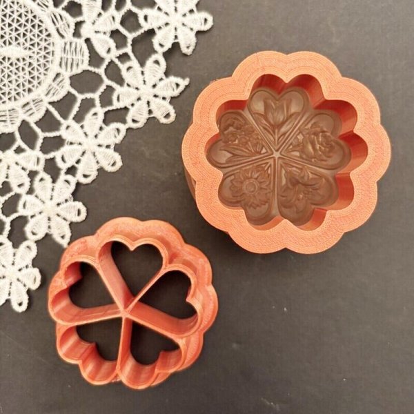 画像4: ☆送料無料☆mini お花のハート*mini flower hearts / cookie stamp & cutter2種 (4)