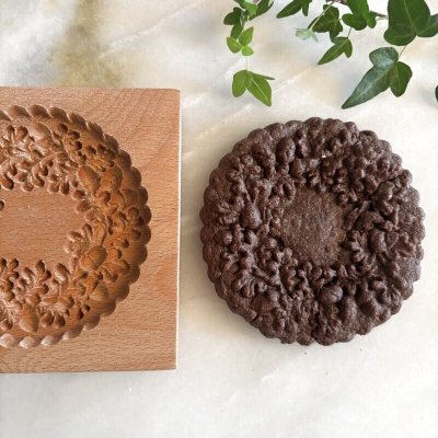 画像1: どんぐりのリース/Acorn wreath *wood gingerbread cookie mold