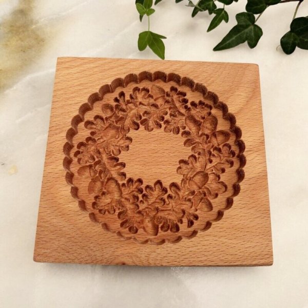 画像3: どんぐりのリース/Acorn wreath *wood gingerbread cookie mold (3)