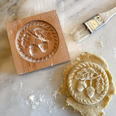 画像1: どんぐりと葉っぱ /Acorn leaves *wood gingerbread cookie mold