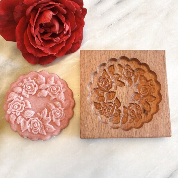画像2: 薔薇のリース/Rose wreath *wood gingerbread cookie mold (2)