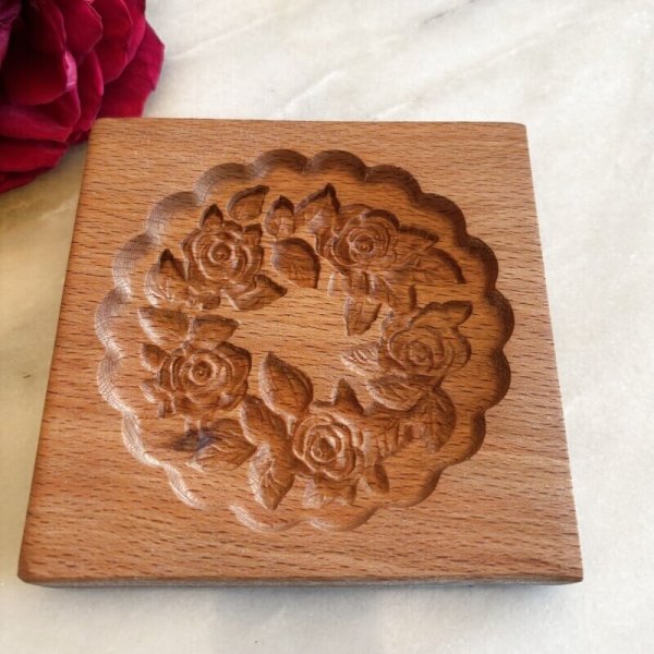 画像6: 薔薇のリース/Rose wreath *wood gingerbread cookie mold (6)