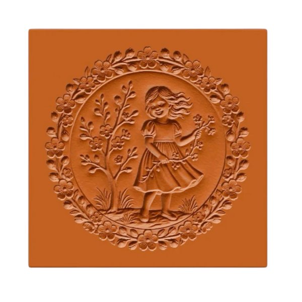画像1: 春の女の子＜Girls in spring＞springerle cookie stamp (1)
