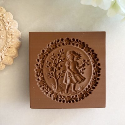 画像1: 春の女の子<Girls in spring>springerle cookie stamp