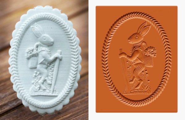 画像1: Easter bunny/イースターバニー *springerle cookie stamp (1)