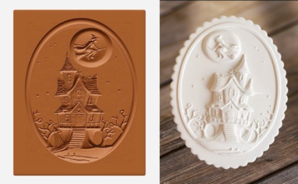 画像1: 魔女の家*Hexenhaus/springerle cookie stamp (1)
