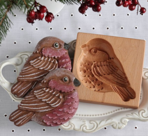 画像1: 小鳥 /wood gingerbread cookie mold (1)