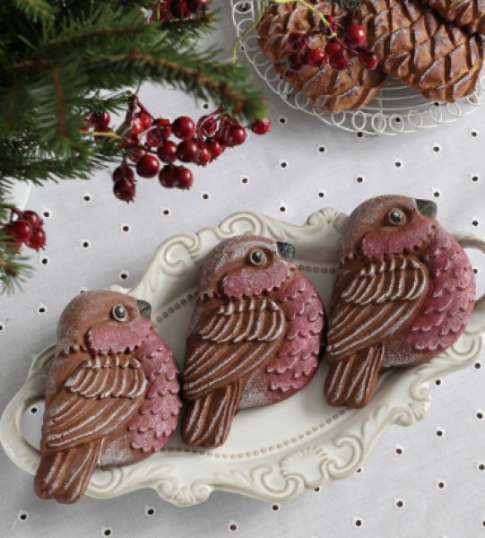 画像3: 小鳥 /wood gingerbread cookie mold (3)