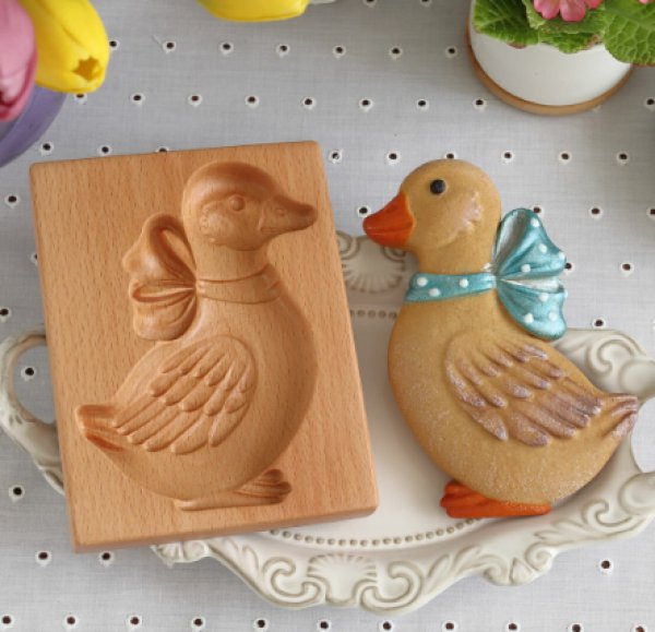 画像1: あひるちゃん /wood gingerbread cookie mold (1)