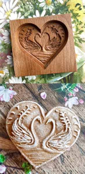 画像1: 白鳥*Heart /cookie mold (1)