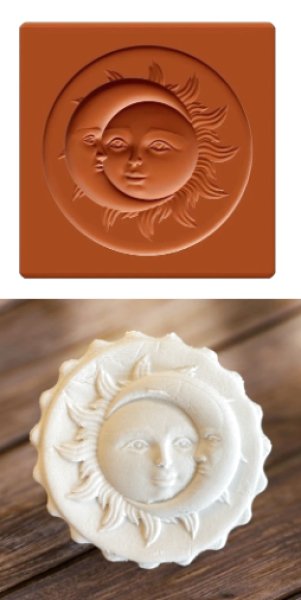 画像1: 太陽と月*Sun&moon/ springerle cookie stamp (1)