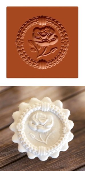 画像1: 小さな薔薇/ springerle cookie stamp (1)
