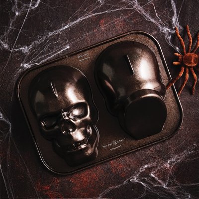 画像1:  骸骨＜3-D＞Haunted Skull Cake Pan