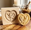 画像1: 薔薇とハート*wood gingerbread cookie mold (1)