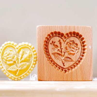 画像2: 薔薇とハート*wood gingerbread cookie mold