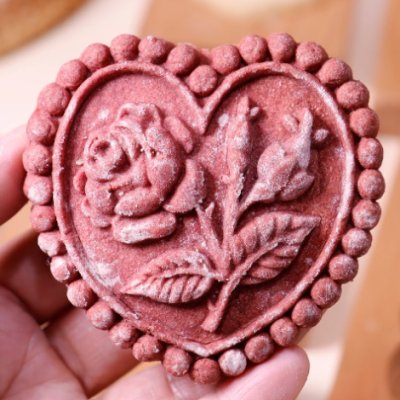 画像1: 薔薇とハート*wood gingerbread cookie mold