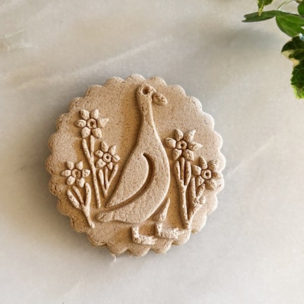 画像3: アヒルとお花 *wood cookie stamp (3)