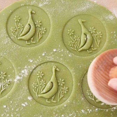 画像2: アヒルとお花 *wood cookie stamp