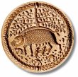 画像1: 猪とウリ坊 *Wild Sow Pig with young piglets /springerle cookie mold  (1)