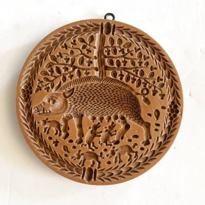 画像1: 猪とウリ坊 *Wild Sow Pig with young piglets /springerle cookie mold