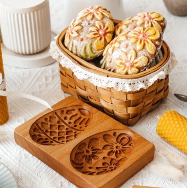 画像5: イースターエッグ＜2種類＞*wood gingerbread cookie mold (5)
