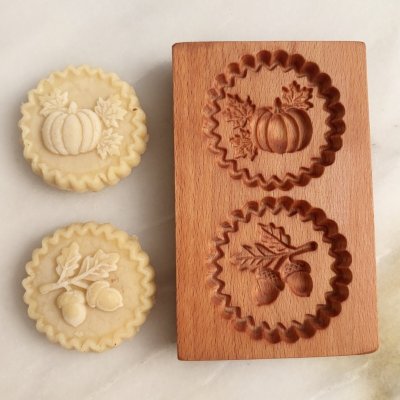 画像2: かぼちゃ＆どんぐり /wood gingerbread cookie mold
