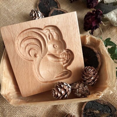 画像1: りす＆どんぐり /wood gingerbread cookie mold