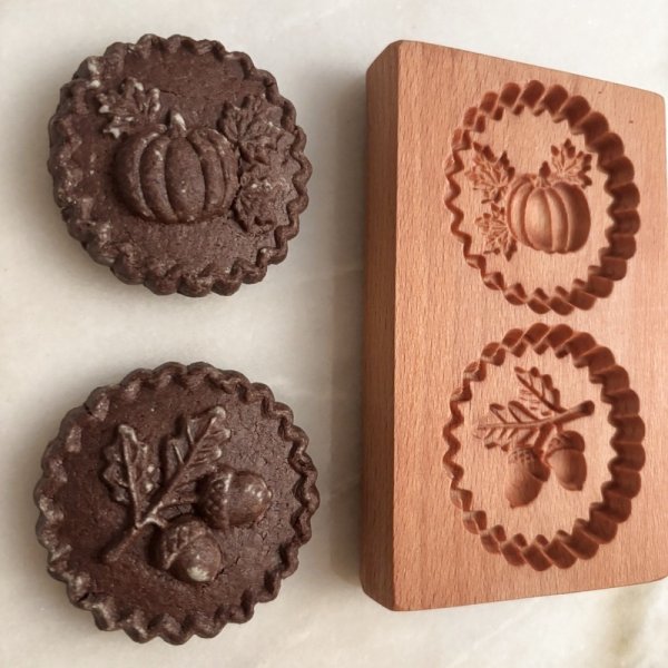 画像3: かぼちゃ＆どんぐり /wood gingerbread cookie mold (3)