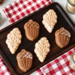 画像2: どんぐりと葉っぱ /wood gingerbread cookie mold (2)