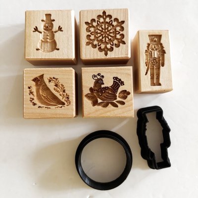 画像1: Winter set<5種類>+カッター付き*wood cookie mold