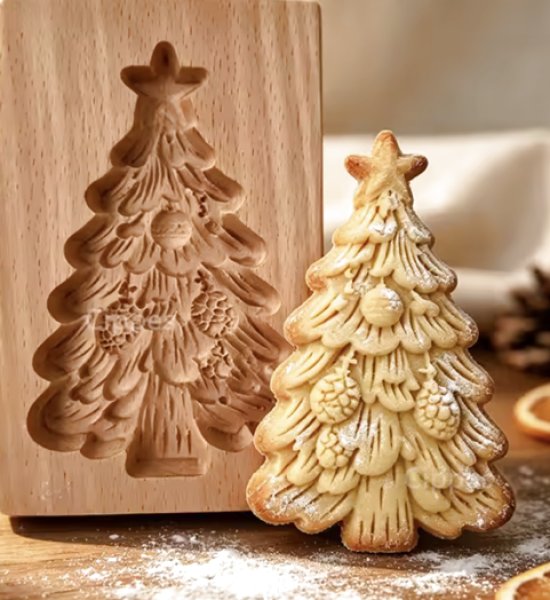 画像1: クリスマスツリー*christmas tree /wood gingerbread cookie mold (1)