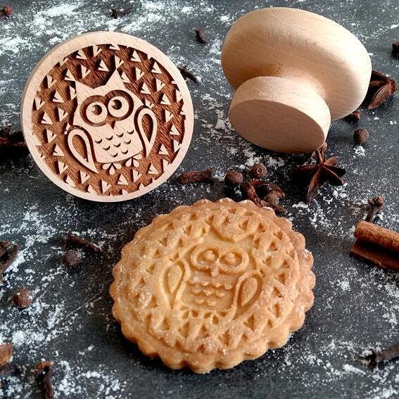 ふくろう Owl Wood Cookie Stamp Decora Shop デコラショップ